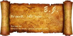 Brandt János névjegykártya