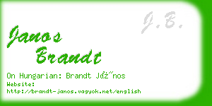 janos brandt business card